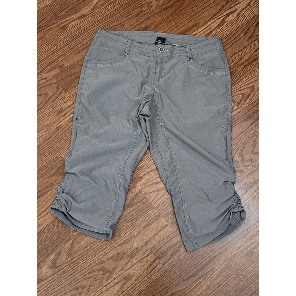 Kuhl Mova Kapri Womens Size 12 Grey Hiking Travel Outdoor Crop Pants Cinched Hem